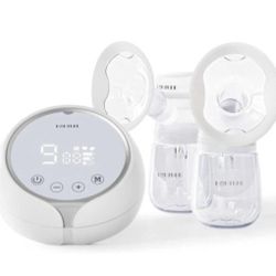 New Electric Breast Pump Breastfeeding Pump Strong Suction Power Rechargeable Pain Free Breast Pumps with 2 Modes & 9 Levels Come with 27mm Flanges
