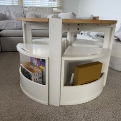 Crate & Barrel Kids Round Table With Nesting Chairs