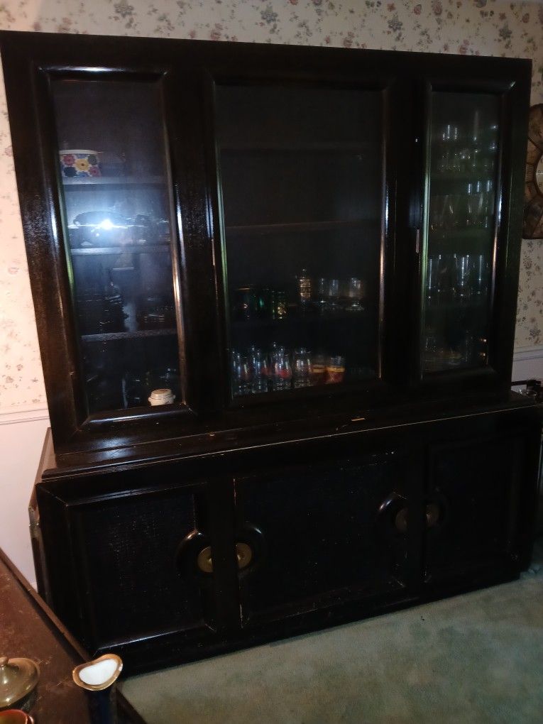 Antique  China Cabinet and Buffet With Table And 6 Chairs