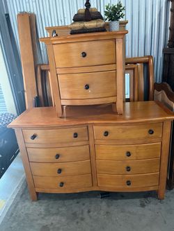 2 full size bed frames dresser and nightstand