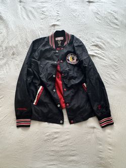 Vintage Mitchell & Ness Black Hawks Bomber 