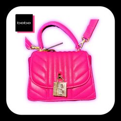 BEBE Aerin SM Top Handle Satche Hot Pink NWT