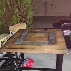 Coffee And 2 End Tables Solid Wood And Rock