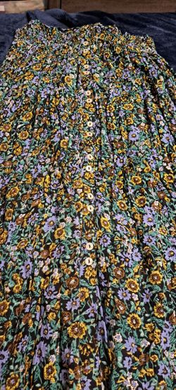 Urban Outfitters Floral Button Down Skirt With Slit