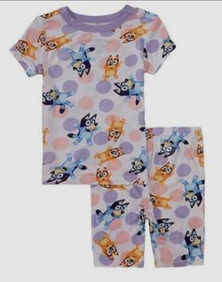 Bluey & Bingo Girls 2pc Pajama Set  Short Sleeve Crewneck Top & Bottom Size 4T