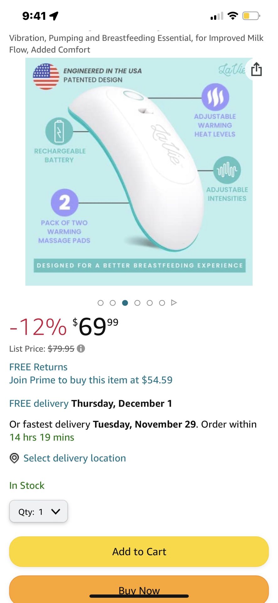 La Vie Warming Lactation Massage Pads