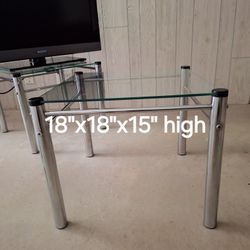Retro 1970 Chrome & Glass End Tables