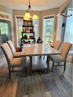 DINING TABLE GREY MARBLE
