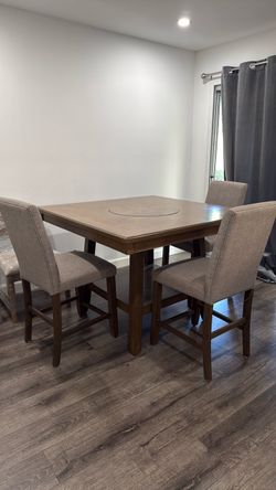 Counter-Height Dining Table Set w/ Lazy Susan