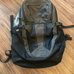The North Face Recon Backpack Zinc Grey Heather TNF Black - Gently Used