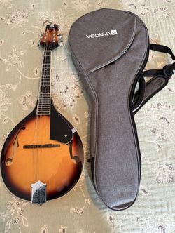 Vangoa Mandolin Musical Instrument A Style, Acoustic Mandolin Instrument Kit Italian 8 String for Professional Beginners Adults Teens Youth Kids, Sunb