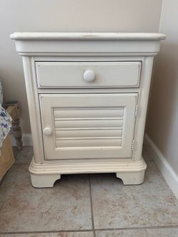 Free off white solid wood side table