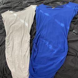 Set of two Venus side cinch dresses XS in Royal Blue and Grey