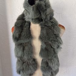 Sea green fox fur scarf NO OFFERS