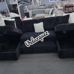 ✅️✅️3-Piece Black  color Convertible Sectional✅️✅️