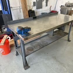 72” (6 Foot) Steel Work Bench With Vice 