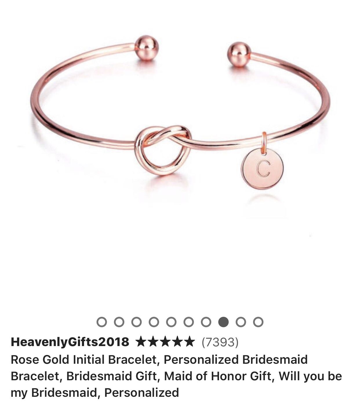 Rose Gold Initial Bracelet, Personalized Bridesmaid Bracelet, Bridesmaid Gift, Maid of Honor Gift, Will you be my Bridesmaid, Personalized