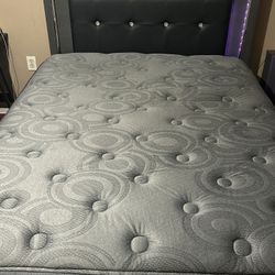 Queen Size Bed with Mattress ( LED LIGHTS HEADBOARD WITH REMOTE)