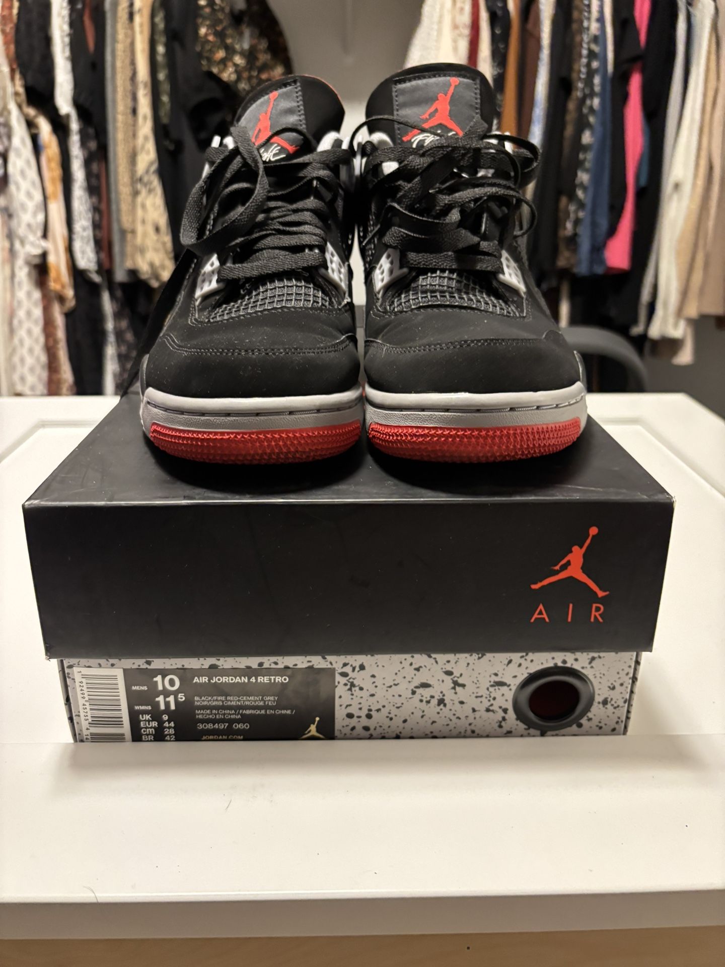 Air Jordan 4 Retro OG Bred 2019 Size 10