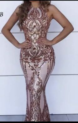 Dress Halter Backless Strapless Sequin Sexy Dress Elegant Long