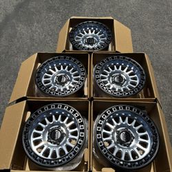 (5) New KMC IMS Machined 17” Wheels For Jeep Wrangler Gladiator 5x5 Off-road 