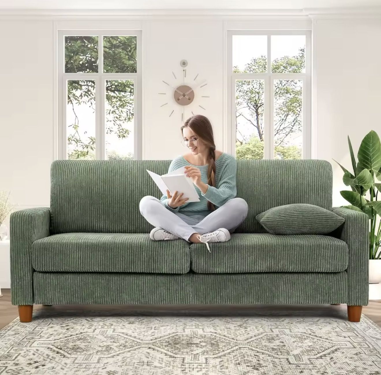 Green Corduroy Sofa