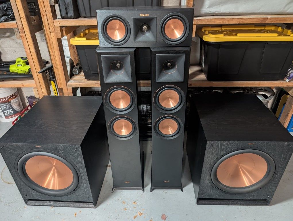Klipsch Speakers - RP-250C center - Set of RP-6000 fronts - 2 SPL-150 subwoofers