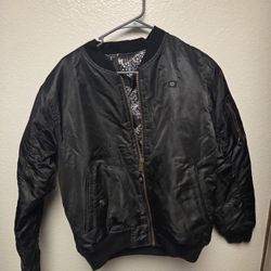  Vtg Southpole Down Reversible Black Bomber Jacket Size M