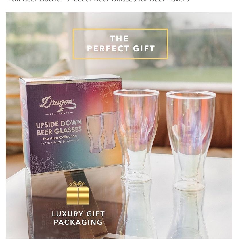 Upside Down Beer Glasses By Dragon Glassware