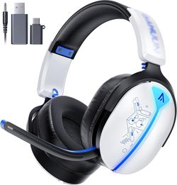 Wireless Gaming Headset for Ps5, Ps4, PC, Switch, 2.4GHz+BT5.3 | Competition-Grade Pinpoint | 7.1 Surround Sound for Total Victory | Noise-Canceling M