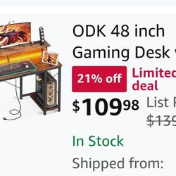 48' Computer Desk Vintage Color 