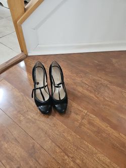 Ann Klein Black Suede/leather Size 7 1/2