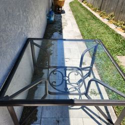 Glass Square Outdoor Table