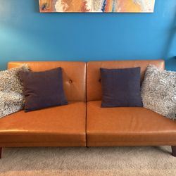 Nova Modern Leather Futon - Barely used