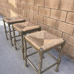 3 Wicker Stools