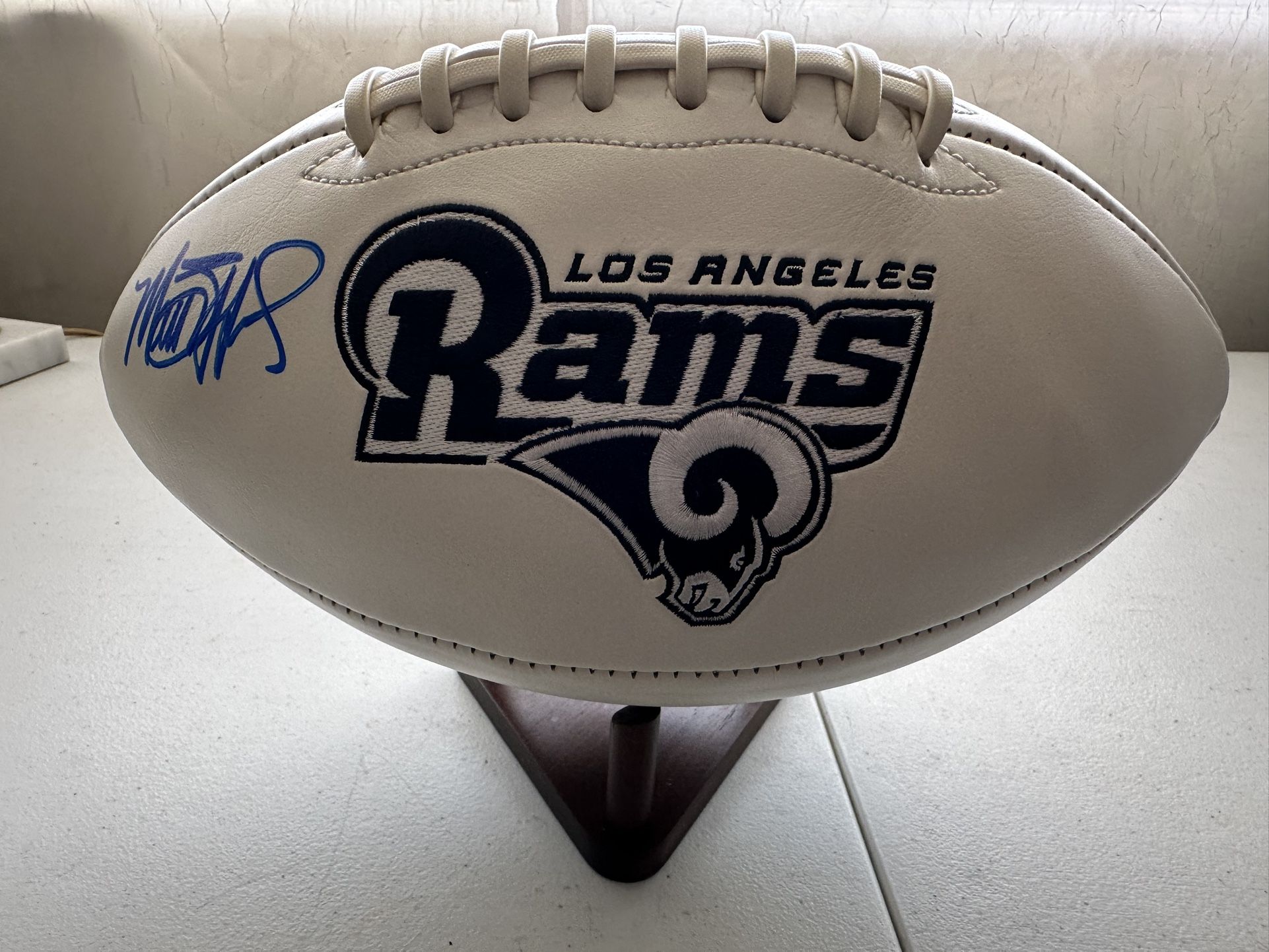MATT STAFFORD LOS ANGELES LA RAMS AUTOGRAPED SUPER BOWL 34 FOOTBALL w/COA 654