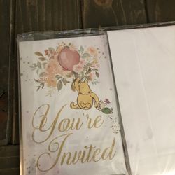 Baby Shower Pooh Invitation 20 Ct 