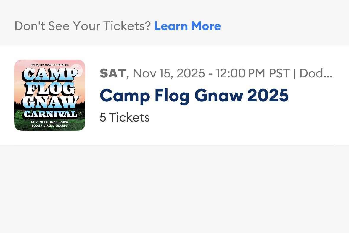 1 VIP Camp Flog Gnaw Ticket+Merch