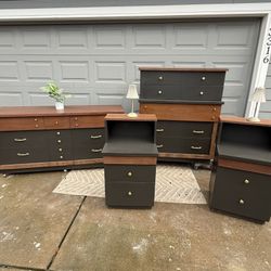 MCM Wood Bedroom Set 