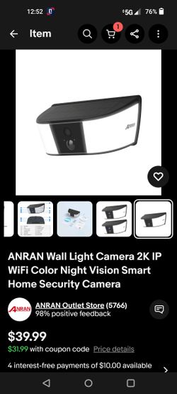 Anran wifi solar light camera