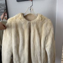 Vintage White Mink Fur Jacket 