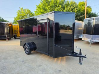 2026 New 6x12 SA Screwless Enclosed Trailer | Blackout | Spoiler Package | .08 exterior | 1170 (Black)
