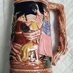 Beer stein made Japan maiden serves beer 9 inches tall. used 