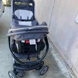 Double stroller with car seat