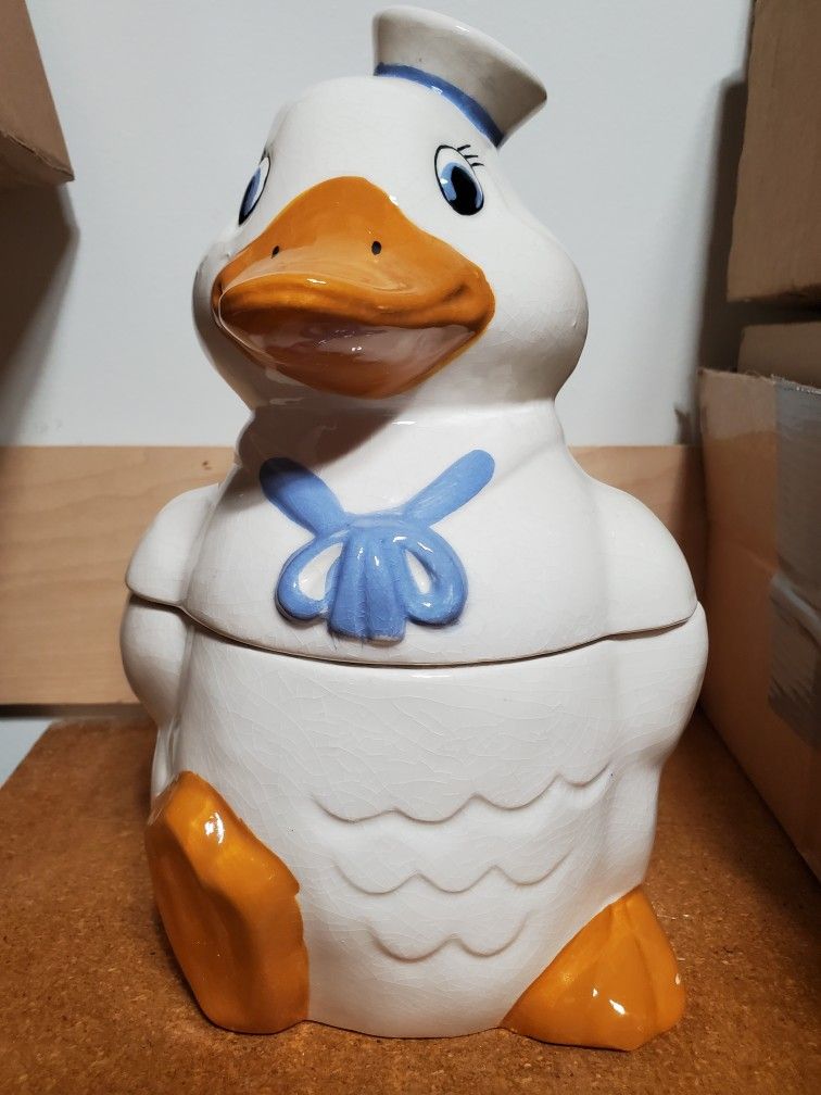 Vintage Sailor Duck Cookie Jar Kitchen Dining Room
