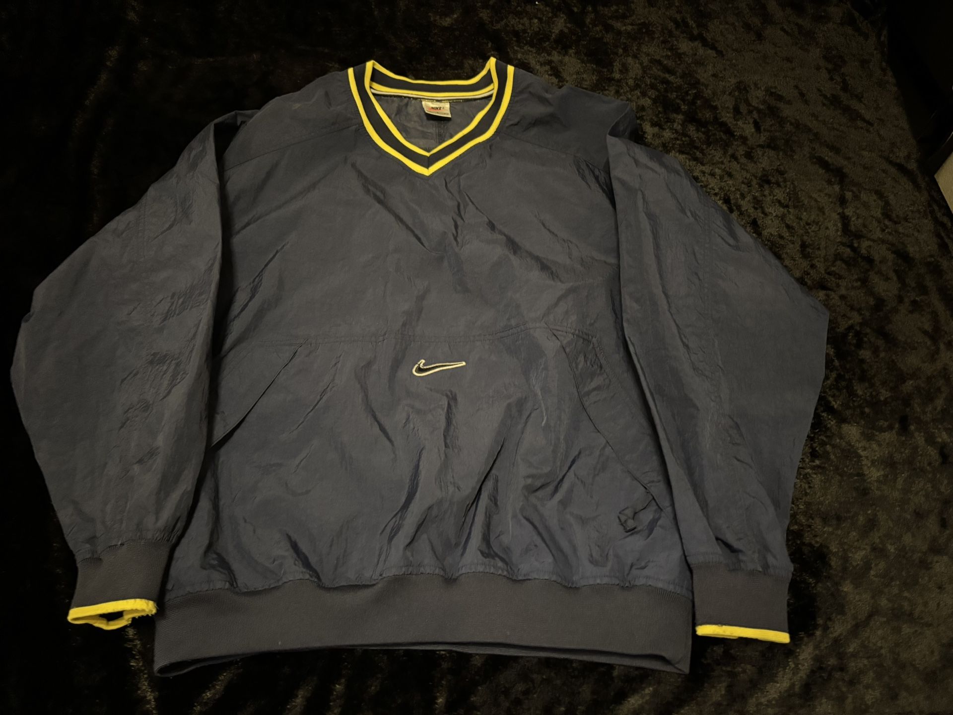 Mens Large Vintage 90s Nike Center Swoosh Michigan Colorway Windbreaker Jacket