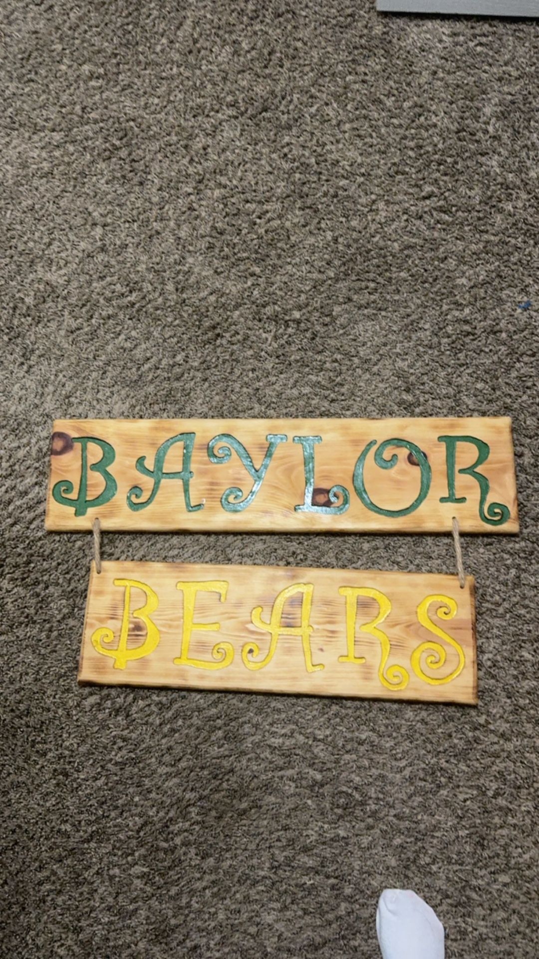 Wooden Baylor Sign 