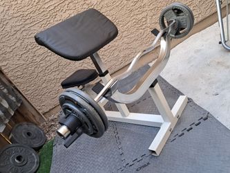 Adjustable Arm Preacher Curl Weight Bench