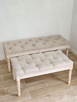 $40 Antique style tufted bench 2