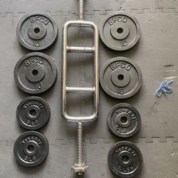 Weight  plates  /tricep bar     75 dollars